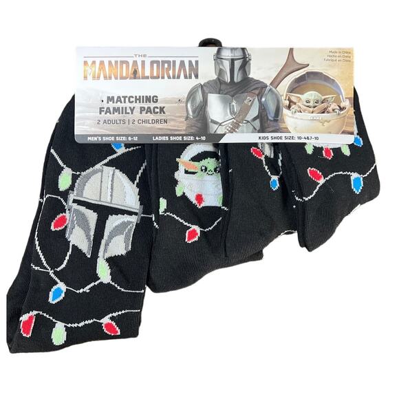 Disney The Mandalorian Family‎ 4 Pack Socks Christmas - Picture 1 of 8
